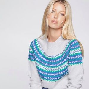 BCBGeneration Blue and Green Patterned Sweater